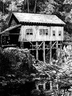 drawing of gristmill